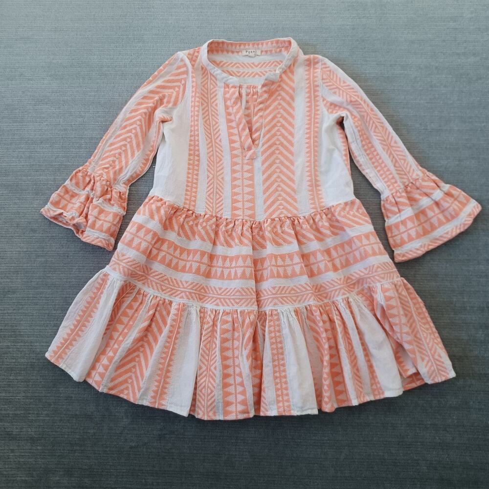 Paani Luv Dress Women S Coral Pink Shift Flutter A Line Boho‎ Resort Cotton